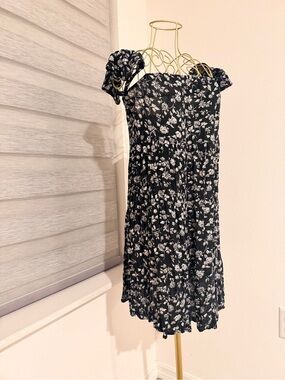 Black Floral Off-Shoulder Summer Dress